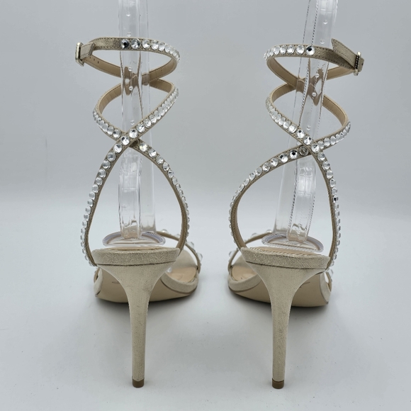 Jewel Badgley Mischka Hosana Sexy Stiletto w/ Gemstone-Studded Wraparound Straps - Picture 4 of 16